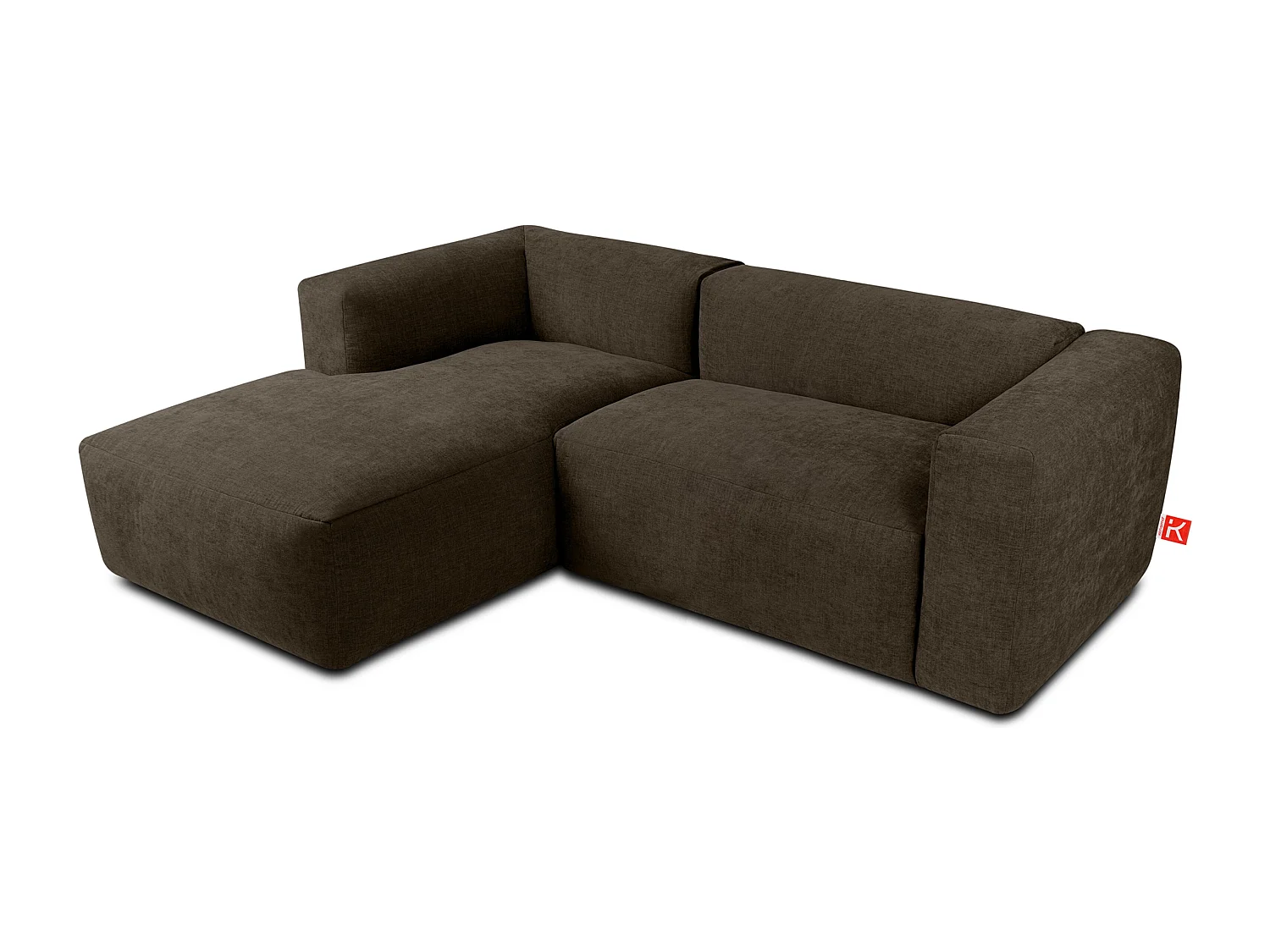 Ecksofa Links 3/4 Sitzer mit extrem weicher und bequemer Sitz - Braun - BUFFO