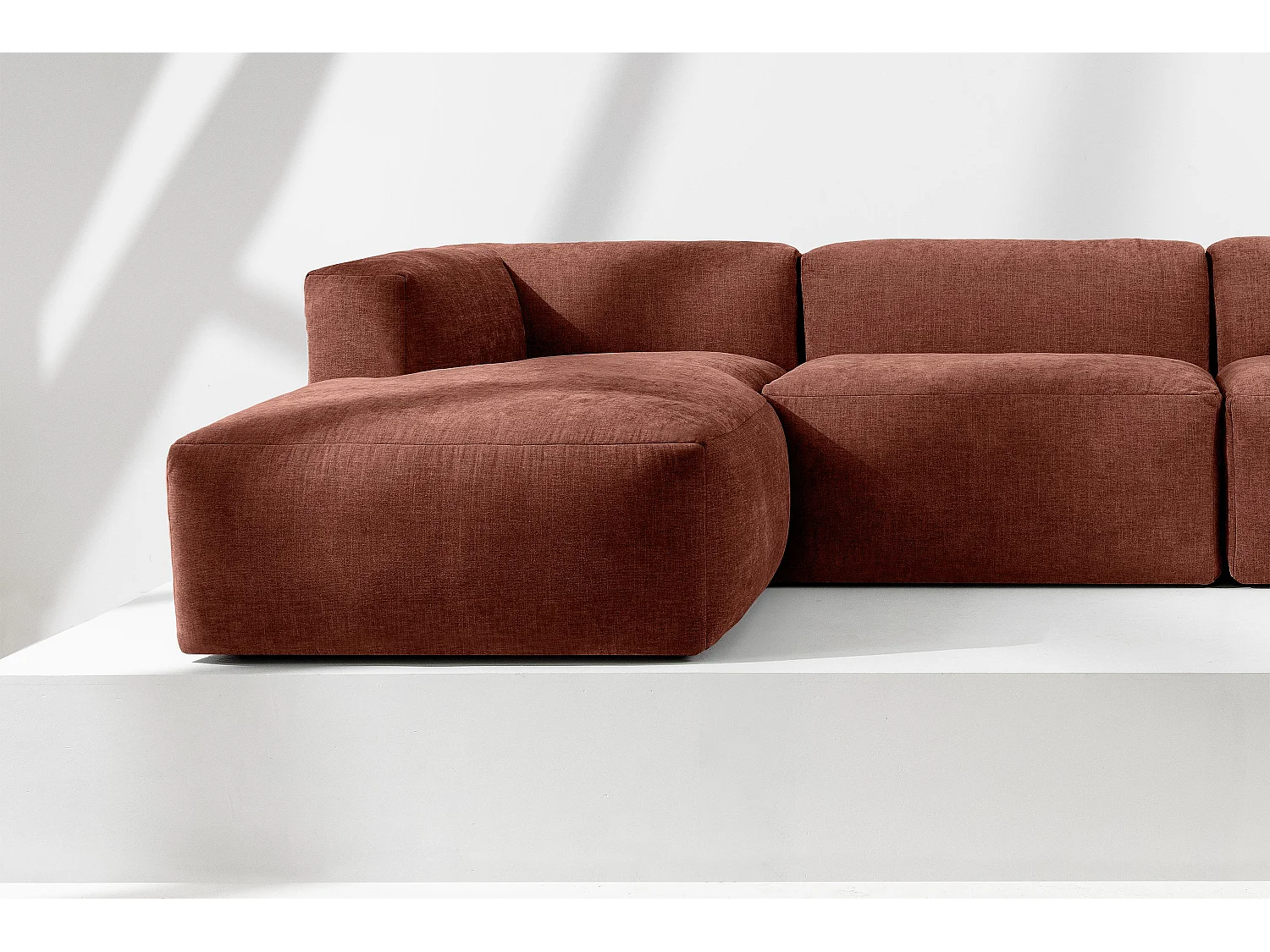 Ecksofa Links mit extrem weicher und bequemer Sitz - orange - BUFFO
