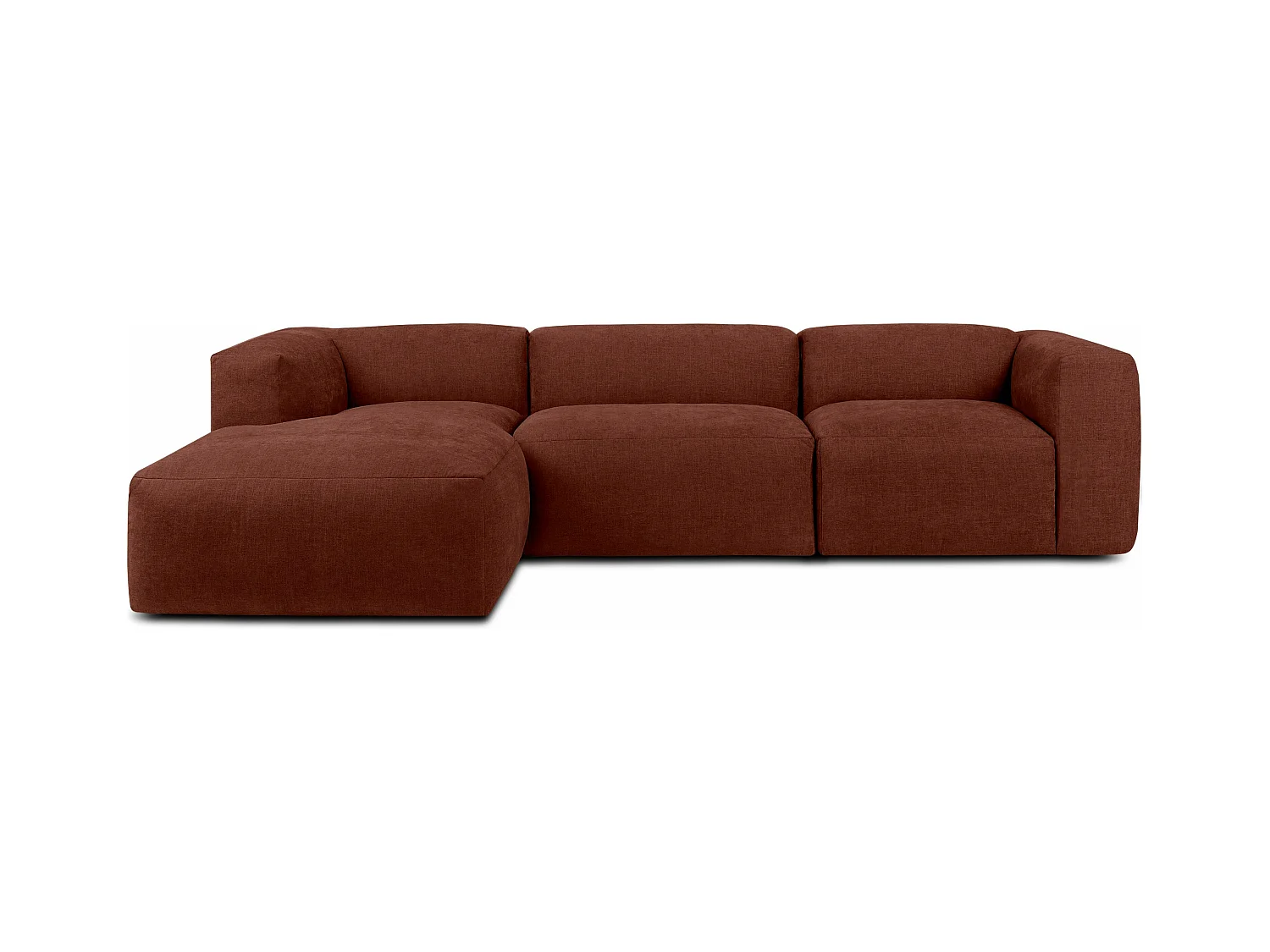 Canapé d'angle gauche avec assise extrêmement moelleuse et confortable - orange - BUFFO