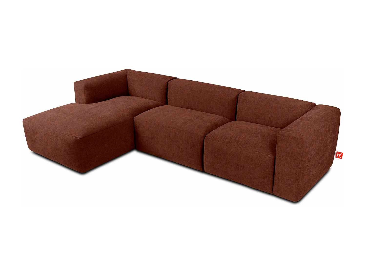 Ecksofa Links mit extrem weicher und bequemer Sitz - orange - BUFFO