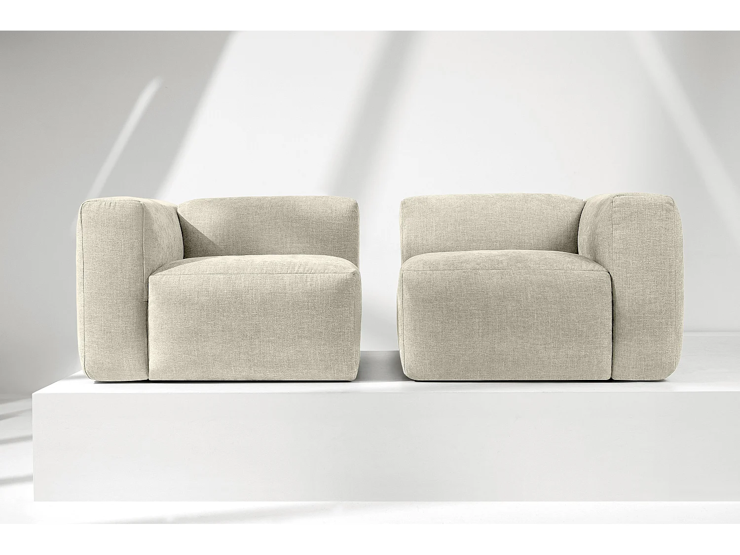 Sofa 2 Sitzer mit extrem weicher und bequemer Sitz - ecrufarben - BUFFO