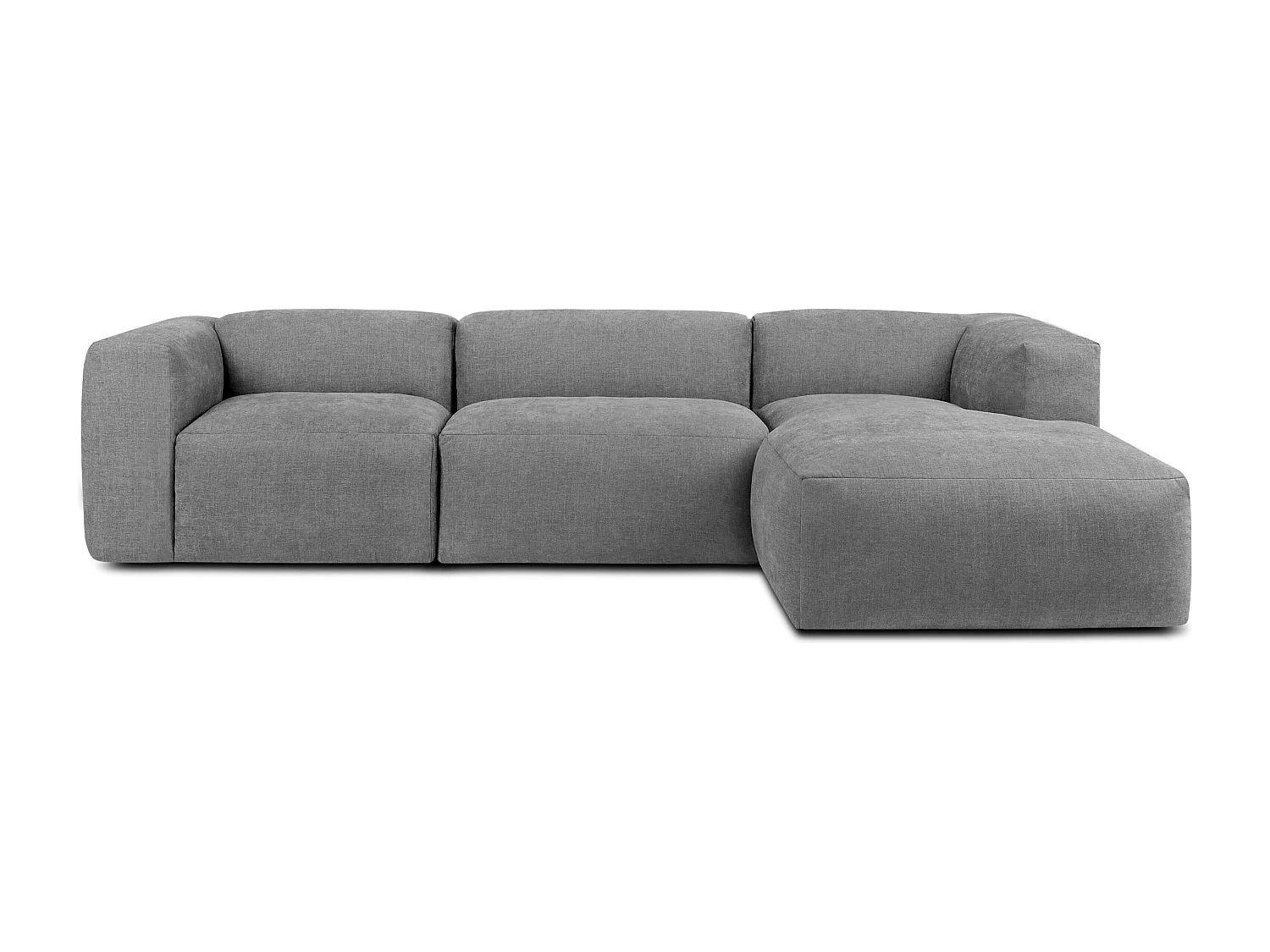 Ecksofa Rechts mit extrem weicher und bequemer Sitz - hellgrau - BUFFO