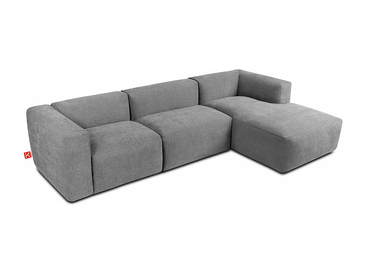 Ecksofa Rechts mit extrem weicher und bequemer Sitz - hellgrau - BUFFO