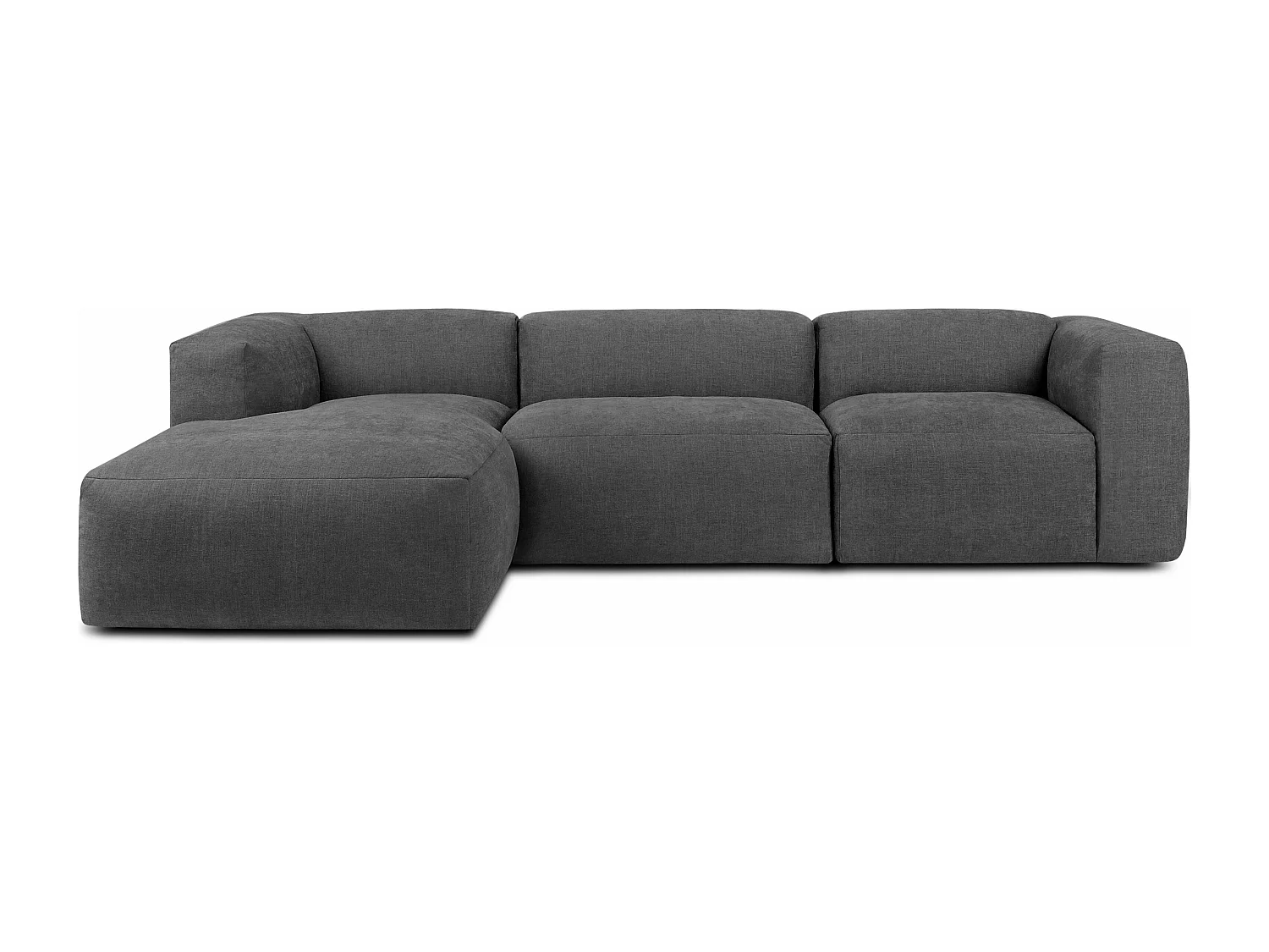 Ecksofa Links mit extrem weicher und bequemer Sitz - grau - BUFFO
