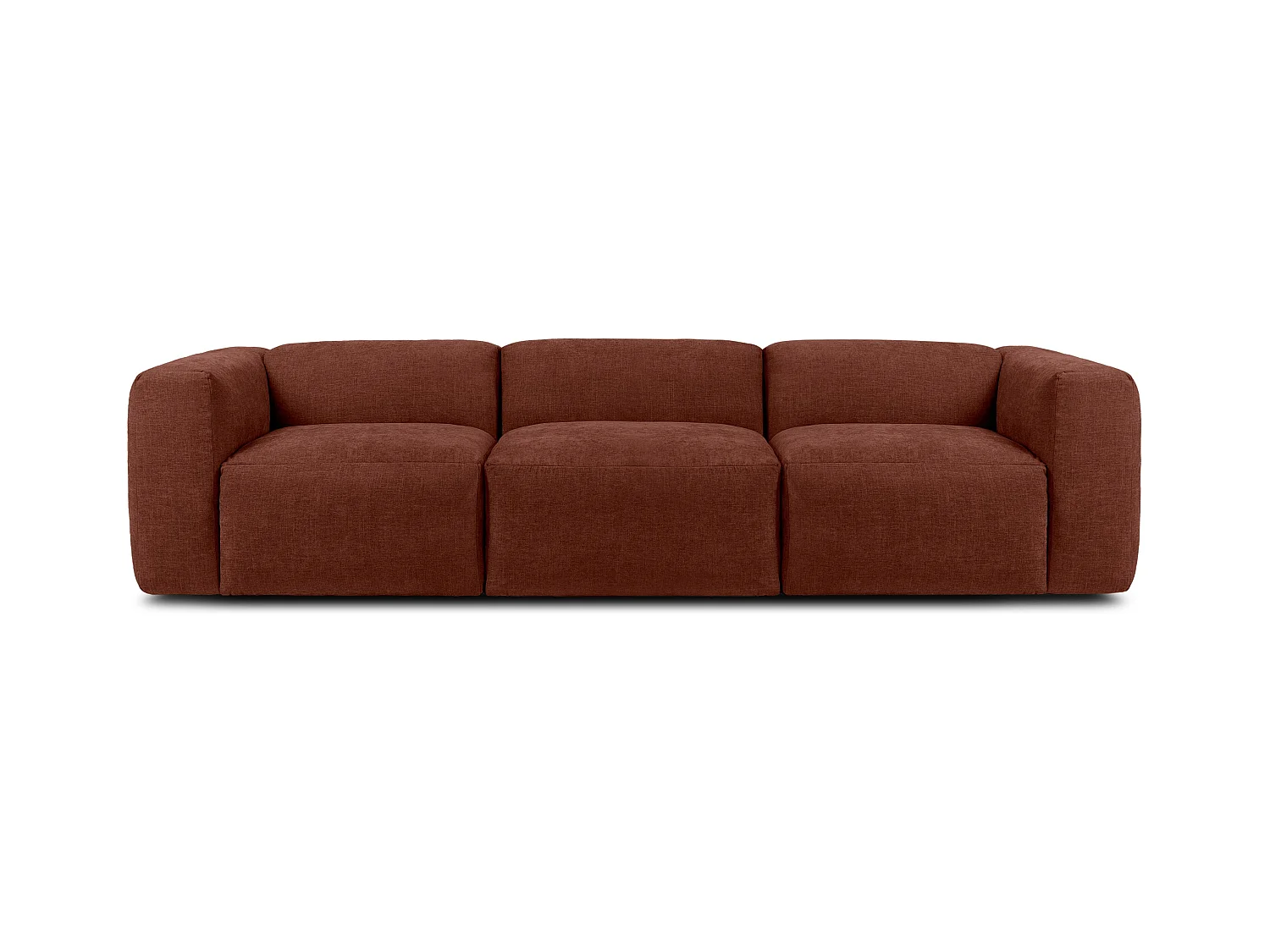 Canapé 3 places avec assise extrêmement moelleuse et confortable - orange - BUFFO