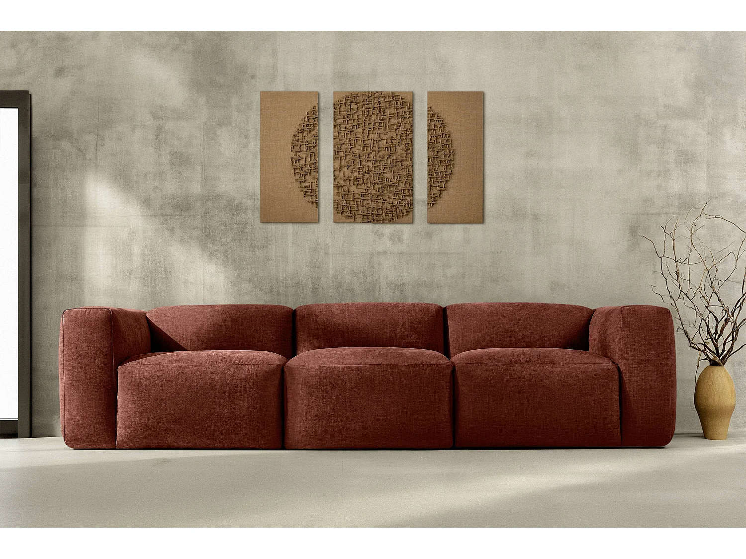 Sofa 3 Sitzer mit extrem weicher und bequemer Sitz - orange - BUFFO