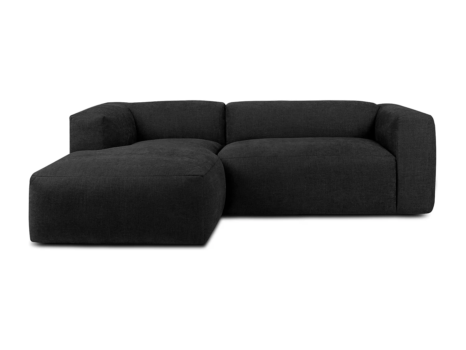 Ecksofa Links 3/4 Sitzer mit extrem weicher und bequemer Sitz - grau - BUFFO