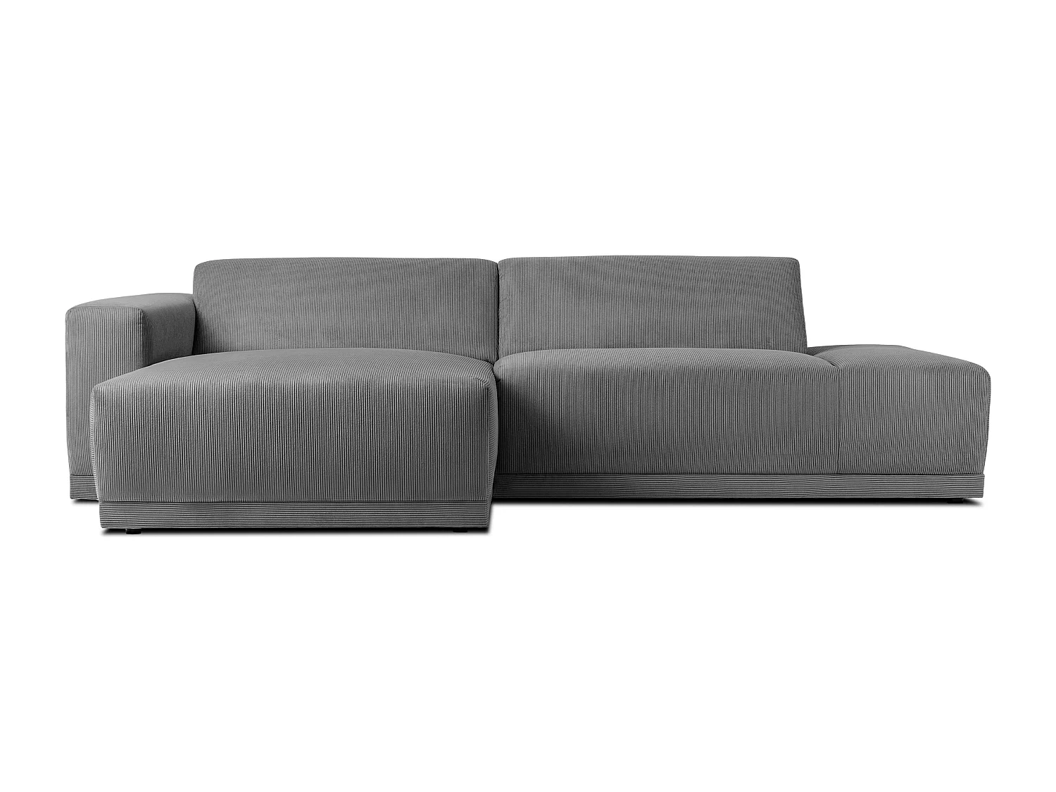 Ecksofa Links in moderner Optik mit hochwertigem Kaltschaum  - grau - MUDI