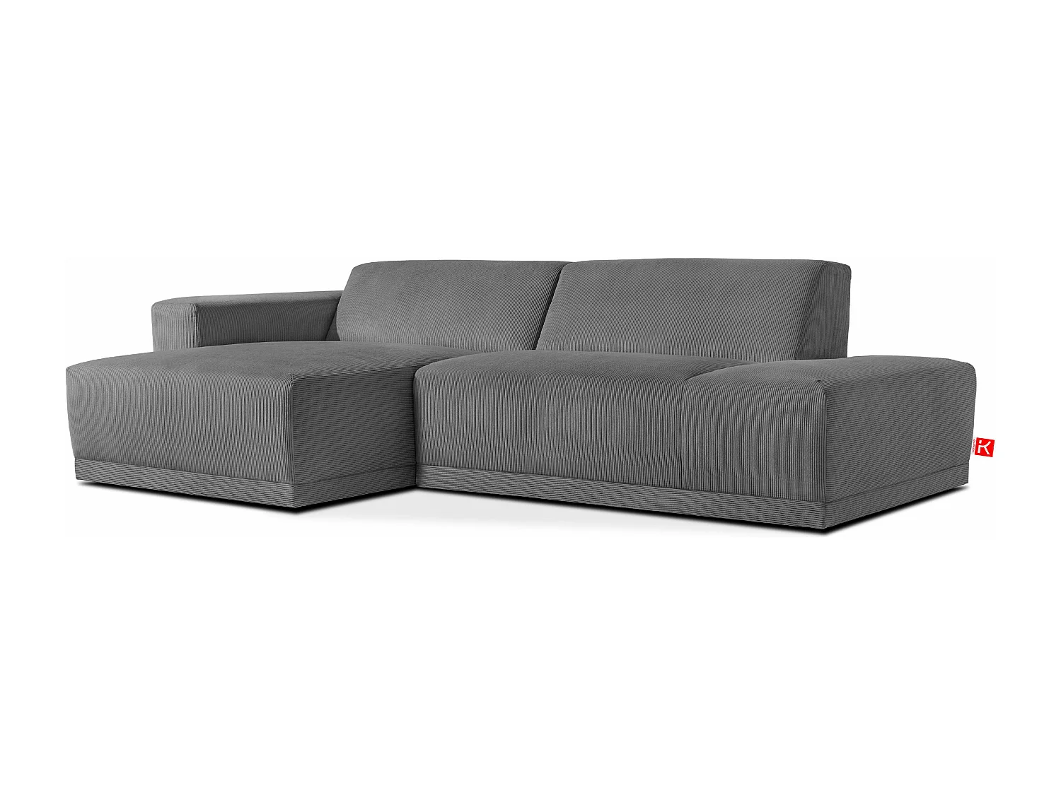 Ecksofa Links in moderner Optik mit hochwertigem Kaltschaum  - grau - MUDI