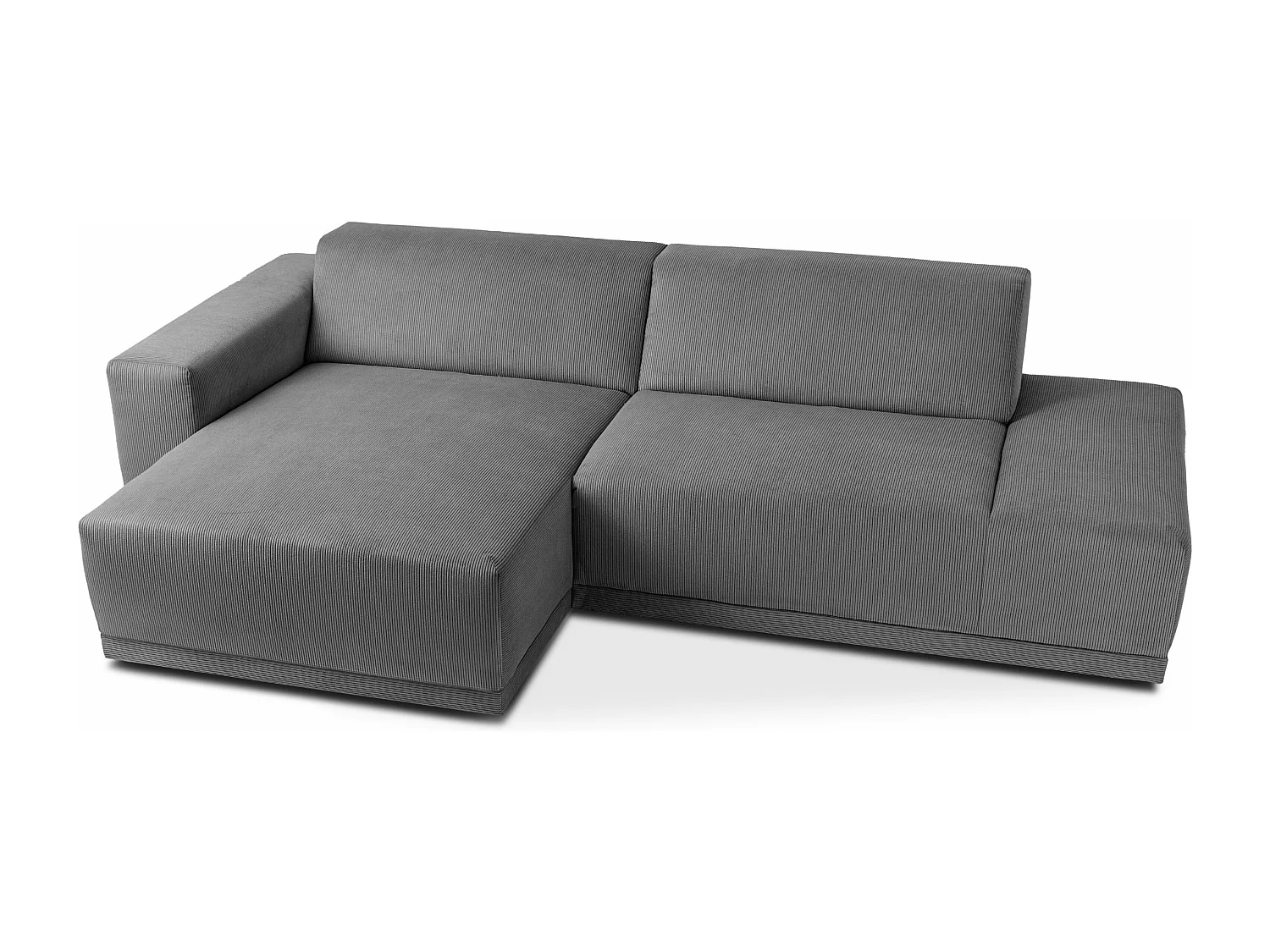 Ecksofa Links in moderner Optik mit hochwertigem Kaltschaum  - grau - MUDI