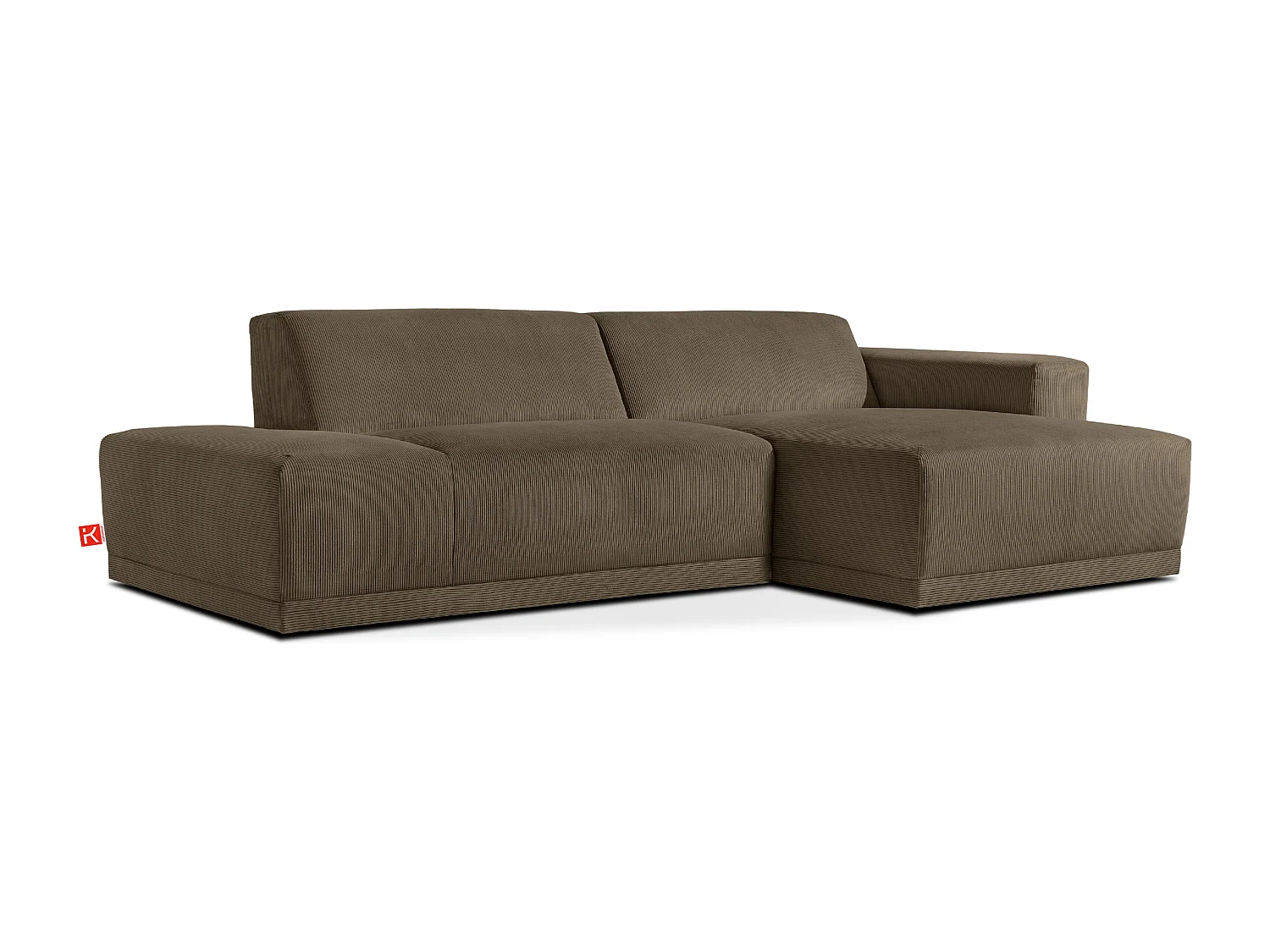 Ecksofa Rechts in moderner Optik mit hochwertigem Kaltschaum  - braun - MUDI