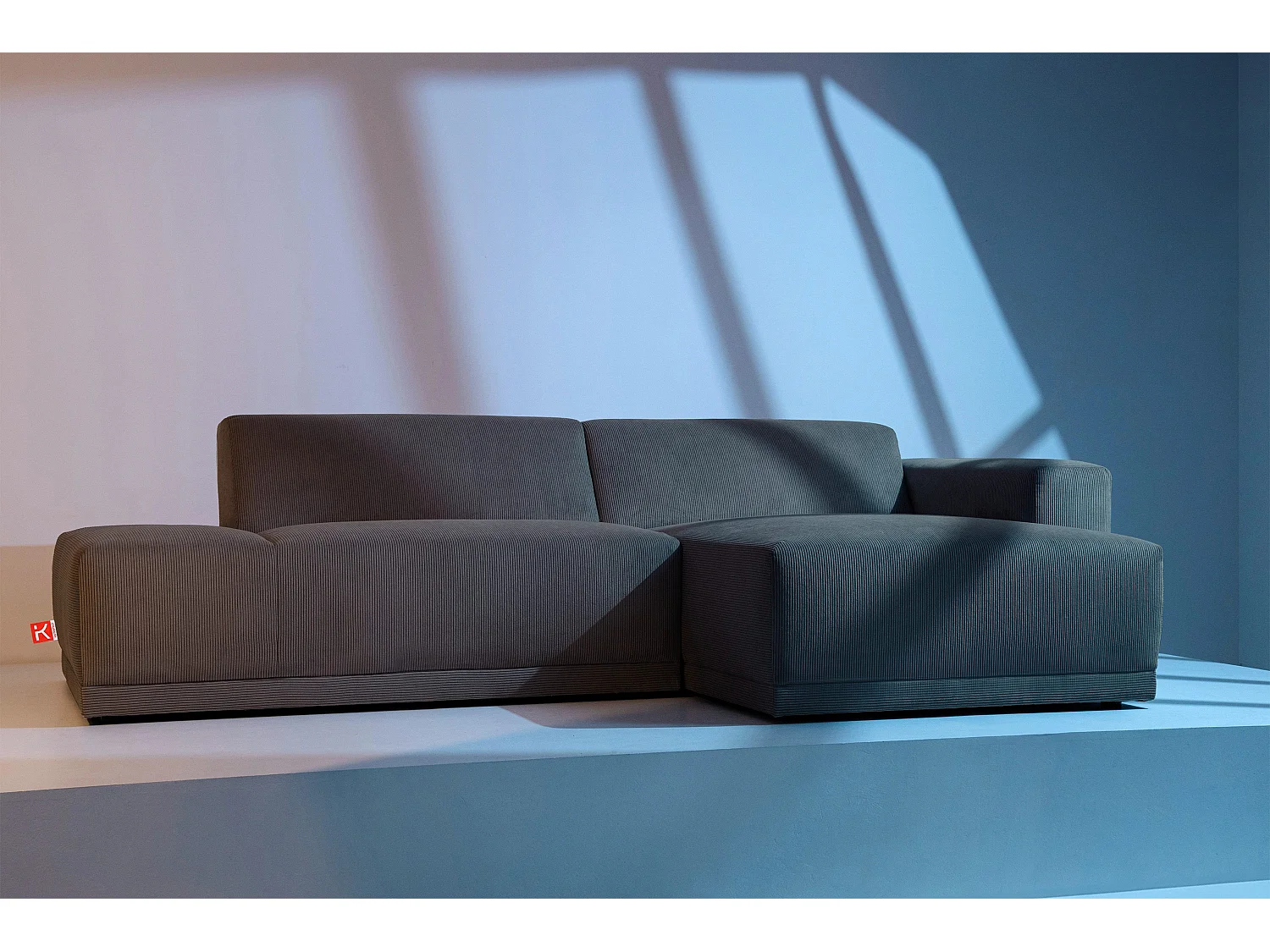 Ecksofa Rechts in moderner Optik mit hochwertigem Kaltschaum  - braun - MUDI