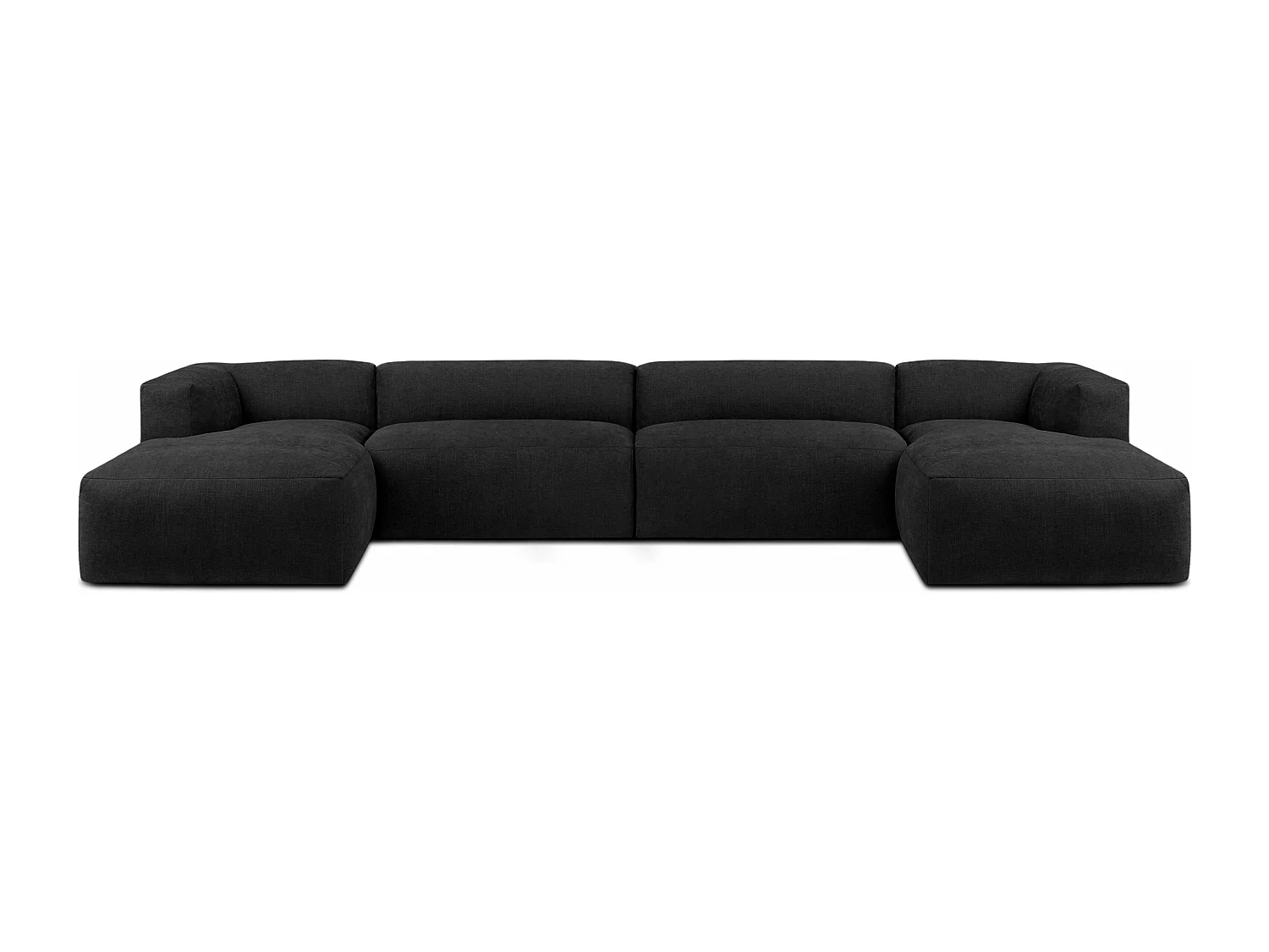 7/8 Sitzer Panorama-Ecksofa mit extrem weicher und bequemer Sitz - grau - BUFFO