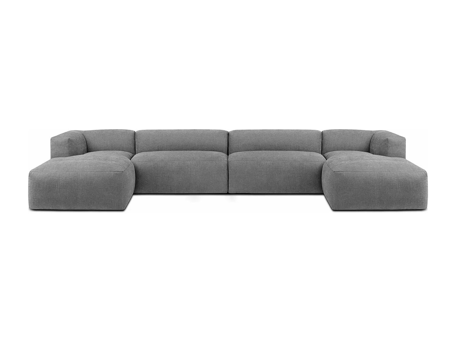 7/8 Sitzer Panorama-Ecksofa mit extrem weicher und bequemer Sitz - grau - BUFFO