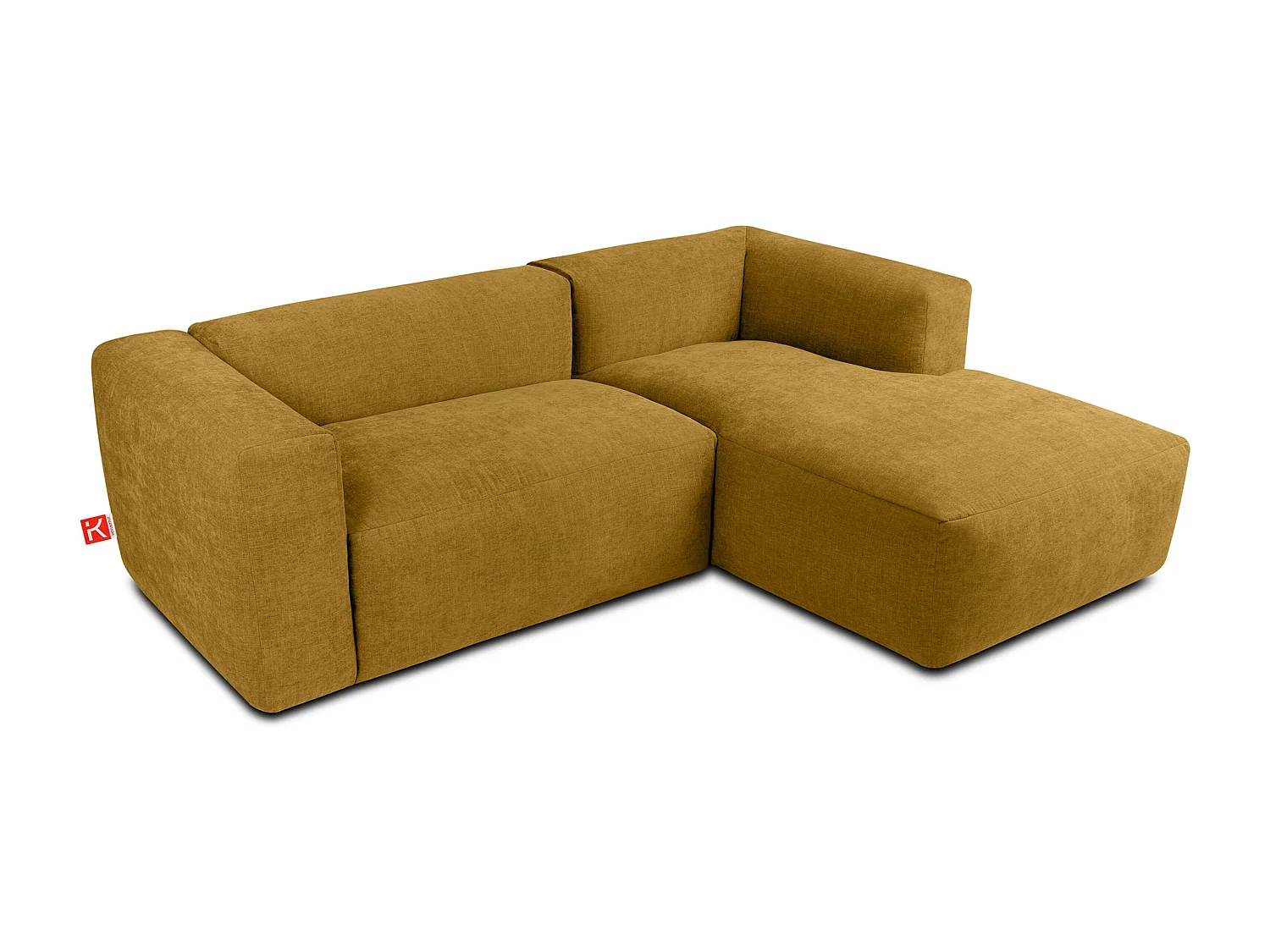 Ecksofa Rechts 3/4 Sitzer mit extrem weicher und bequemer Sitz - gelb - BUFFO