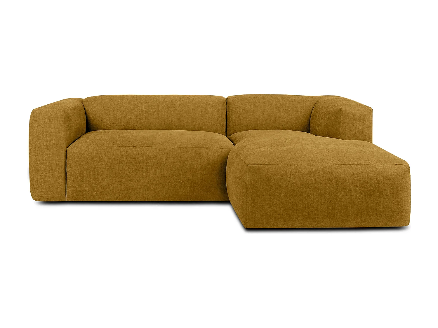 Ecksofa Rechts 3/4 Sitzer mit extrem weicher und bequemer Sitz - gelb - BUFFO