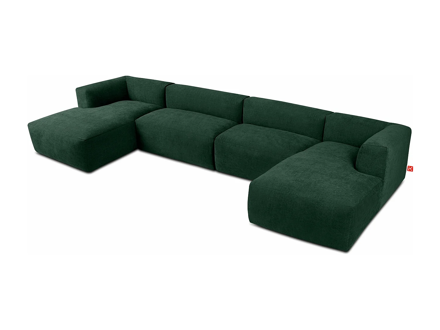 7/8 Sitzer Panorama-Ecksofa mit extrem weicher und bequemer Sitz - blau - BUFFO