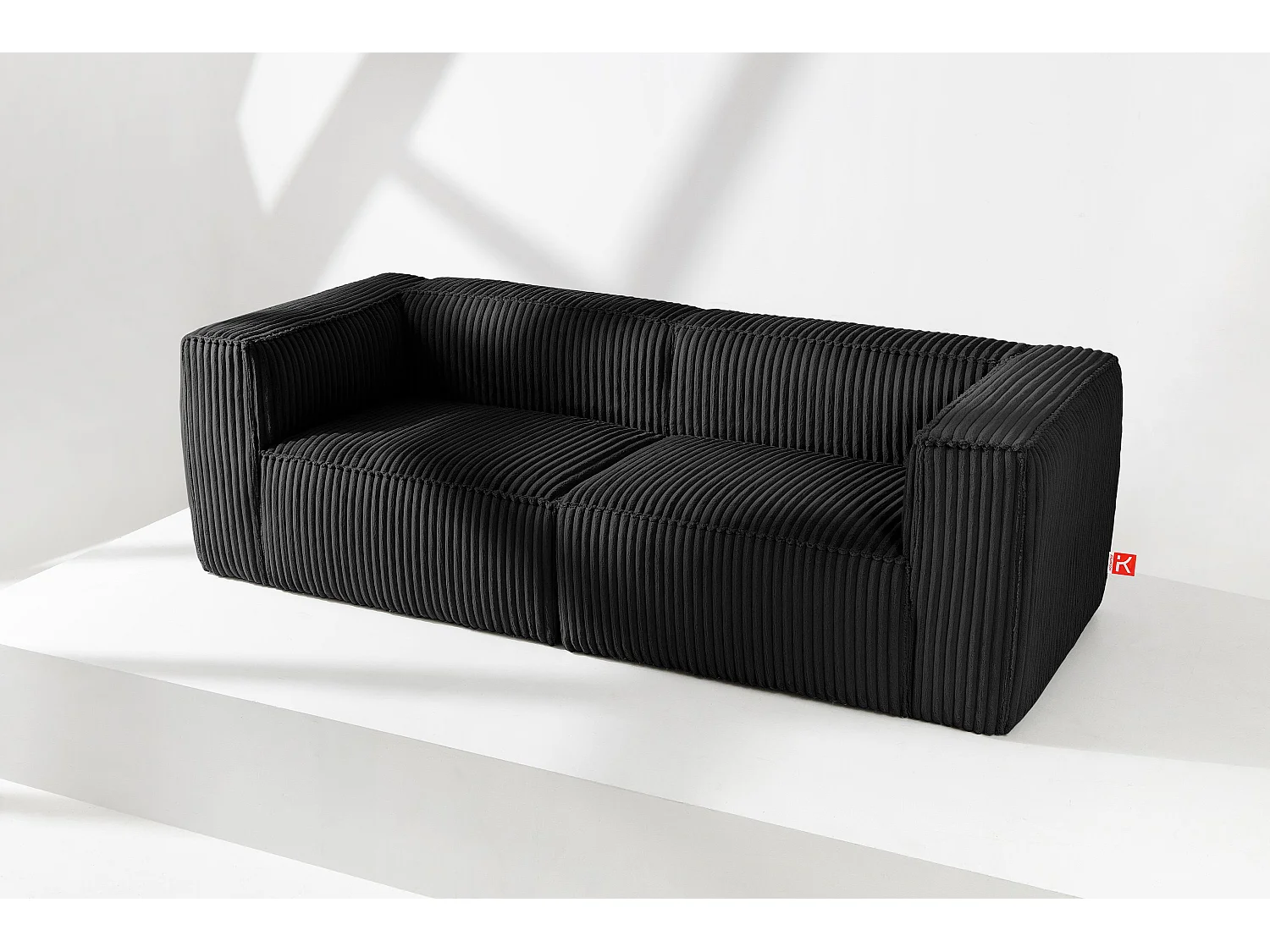 Modernes Sofa 3 Sitzer aus breitem Cordstoff - schwarz - FEROX
