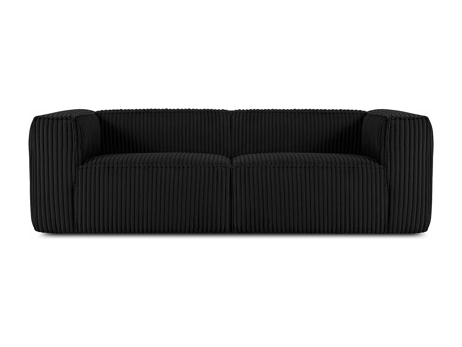 Modernes Sofa 3 Sitzer aus breitem Cordstoff - schwarz - FEROX