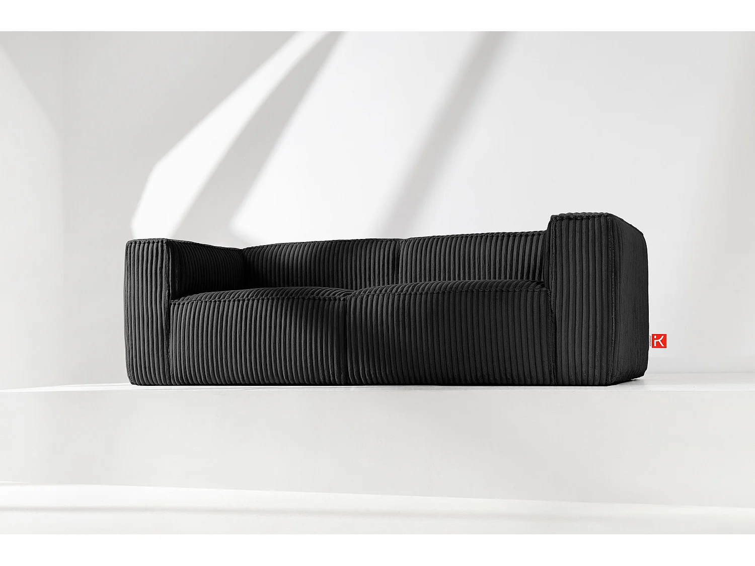 Modernes Sofa 3 Sitzer aus breitem Cordstoff - schwarz - FEROX