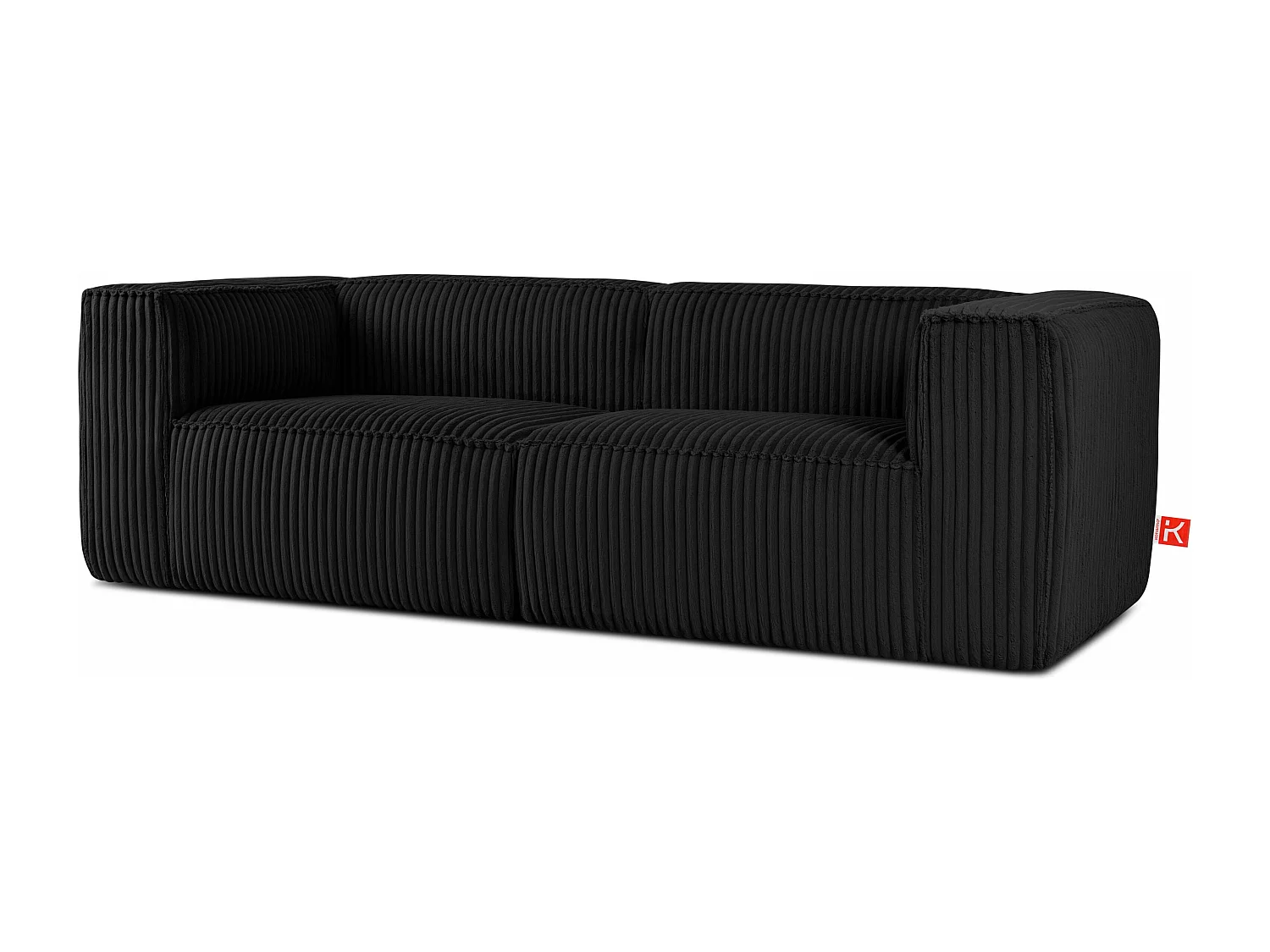 Modernes Sofa 3 Sitzer aus breitem Cordstoff - schwarz - FEROX