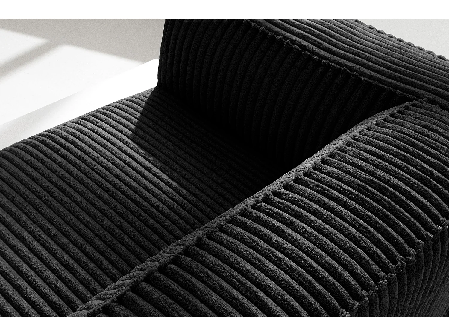 Modernes Sofa 3 Sitzer aus breitem Cordstoff - schwarz - FEROX