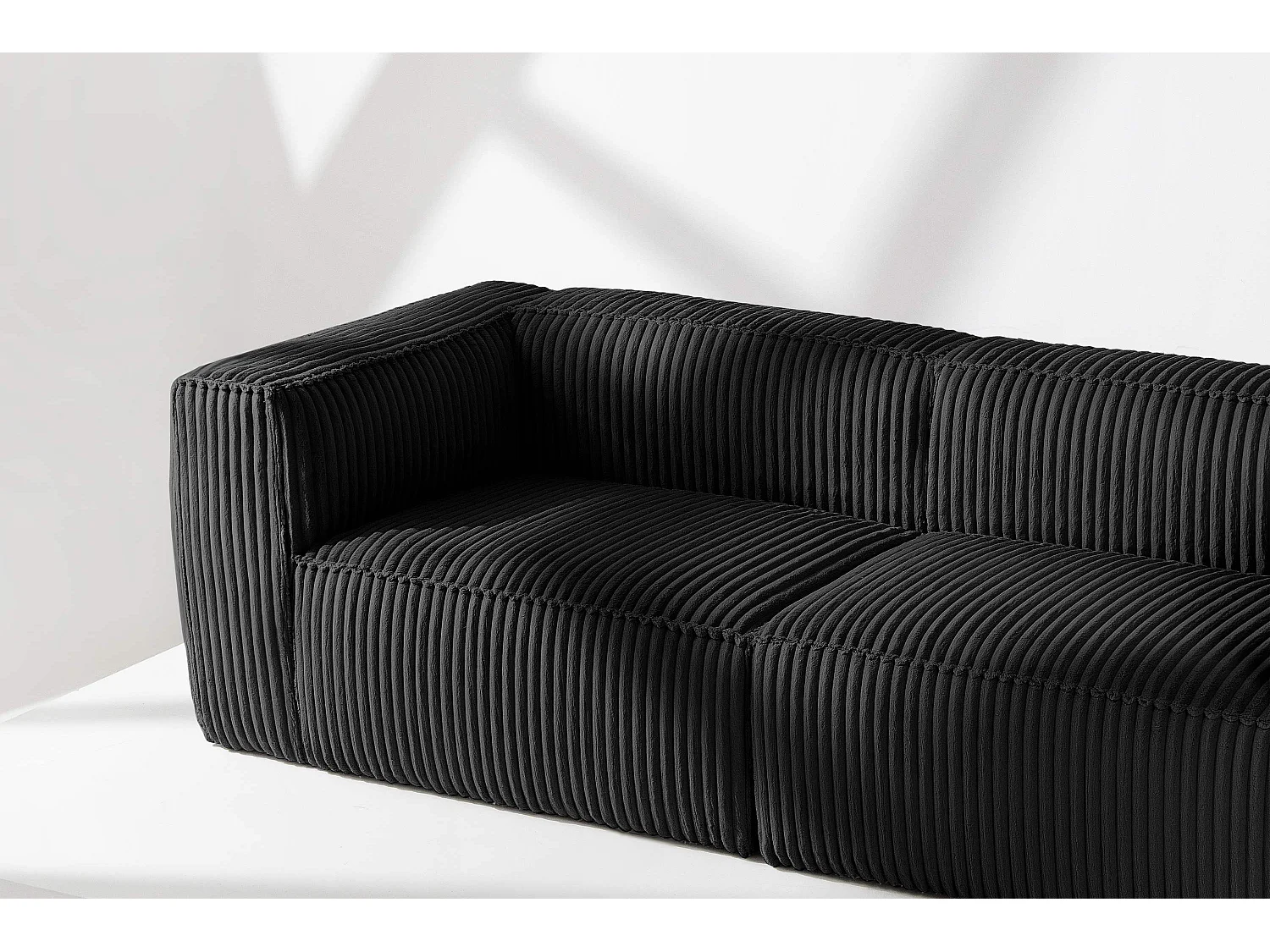 Modernes Sofa 3 Sitzer aus breitem Cordstoff - schwarz - FEROX