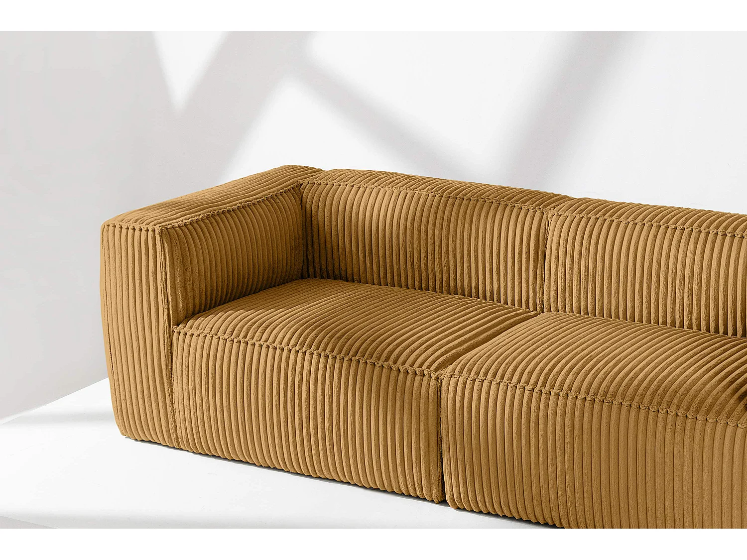 Modernes Sofa 3 Sitzer aus breitem Cordstoff - gelb - FEROX