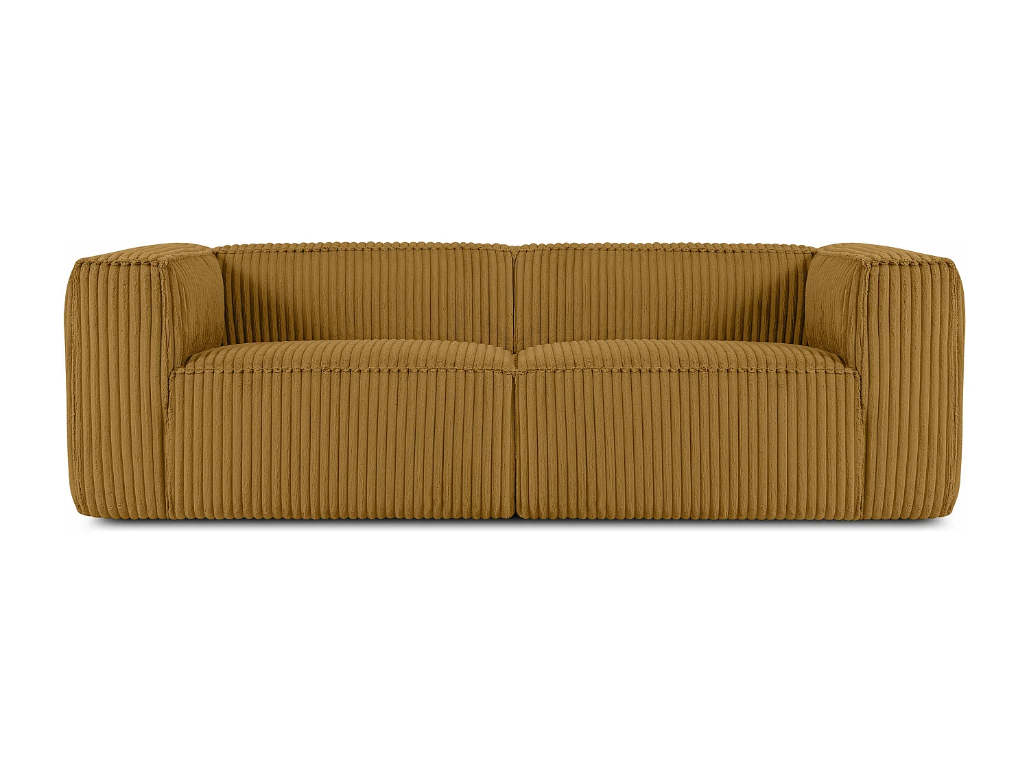 Modernes Sofa 3 Sitzer aus breitem Cordstoff - gelb - FEROX