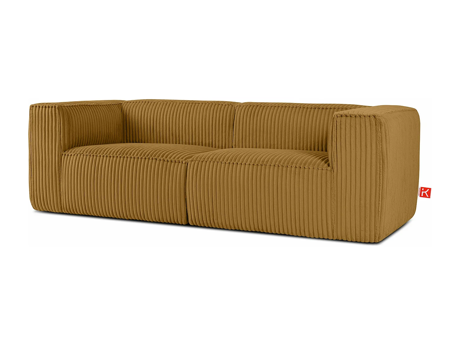 Modernes Sofa 3 Sitzer aus breitem Cordstoff - gelb - FEROX