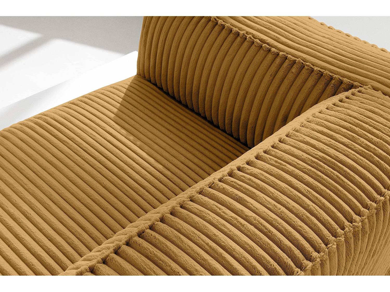 Modernes Sofa 3 Sitzer aus breitem Cordstoff - gelb - FEROX