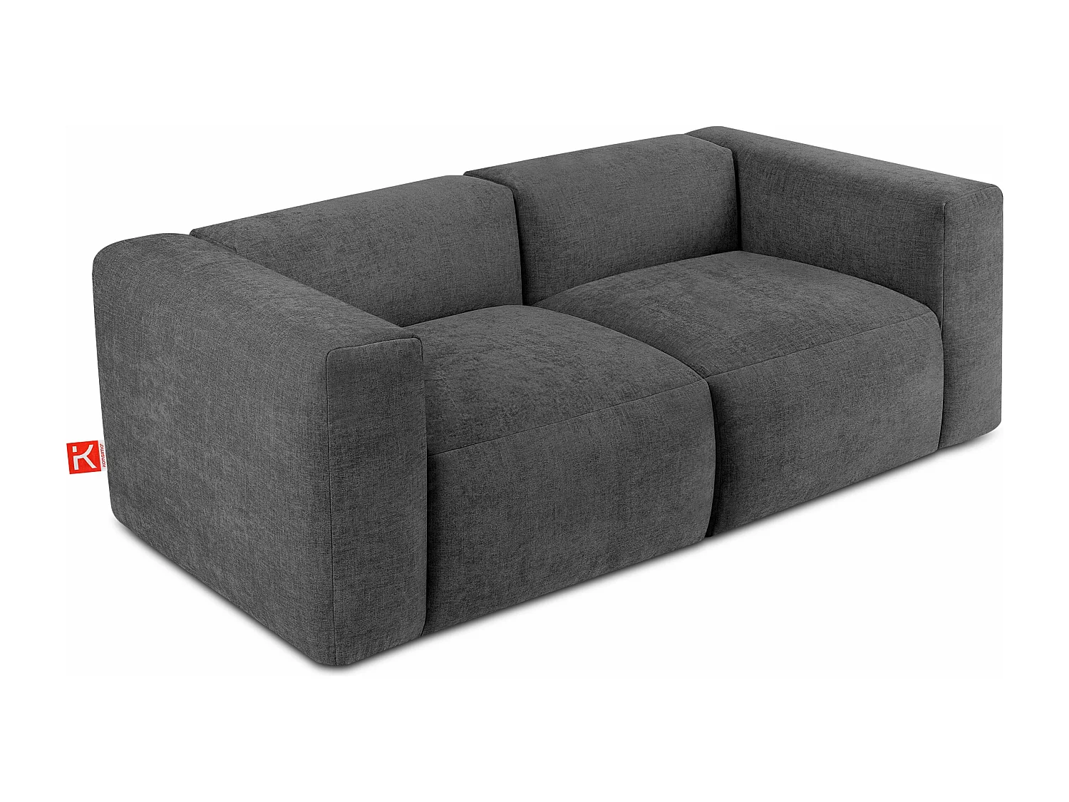 Sofa 2 Sitzer mit extrem weicher und bequemer Sitz - Grau - BUFFO