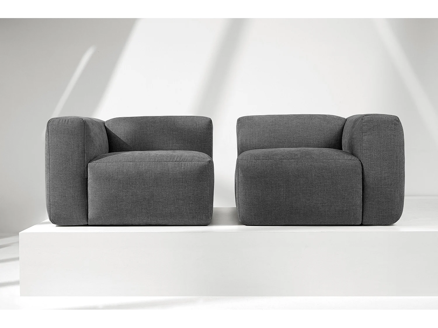 Sofa 2 Sitzer mit extrem weicher und bequemer Sitz - Grau - BUFFO