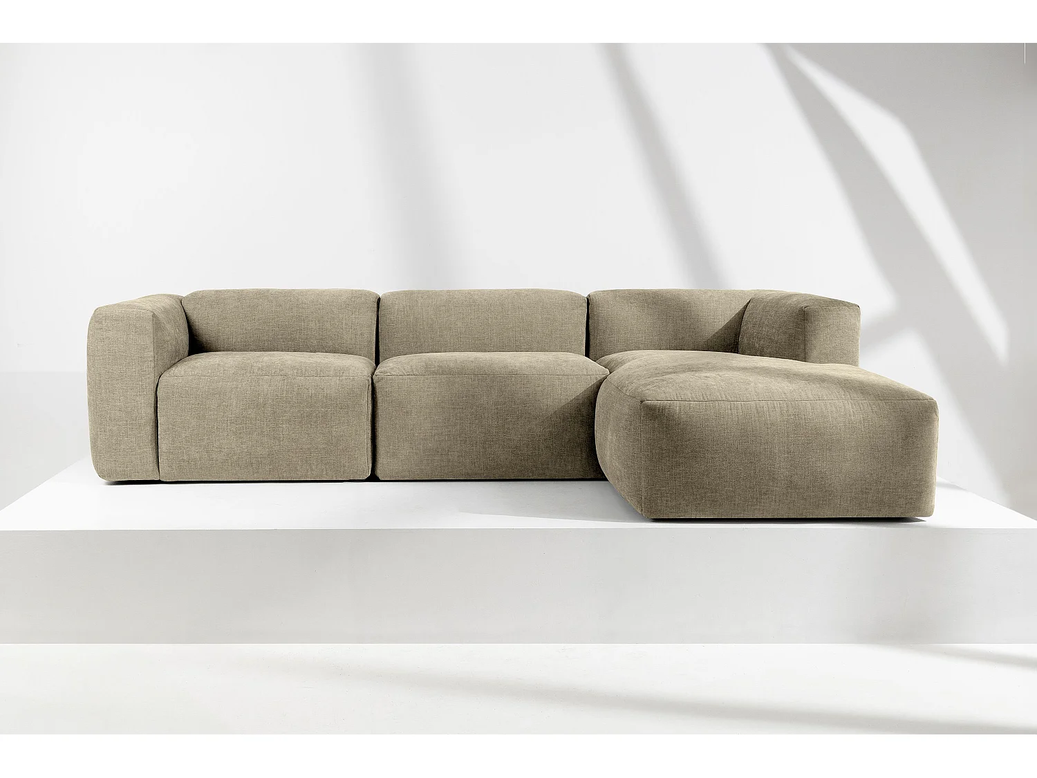 Ecksofa Rechts mit extrem weicher und bequemer Sitz - gelb - BUFFO