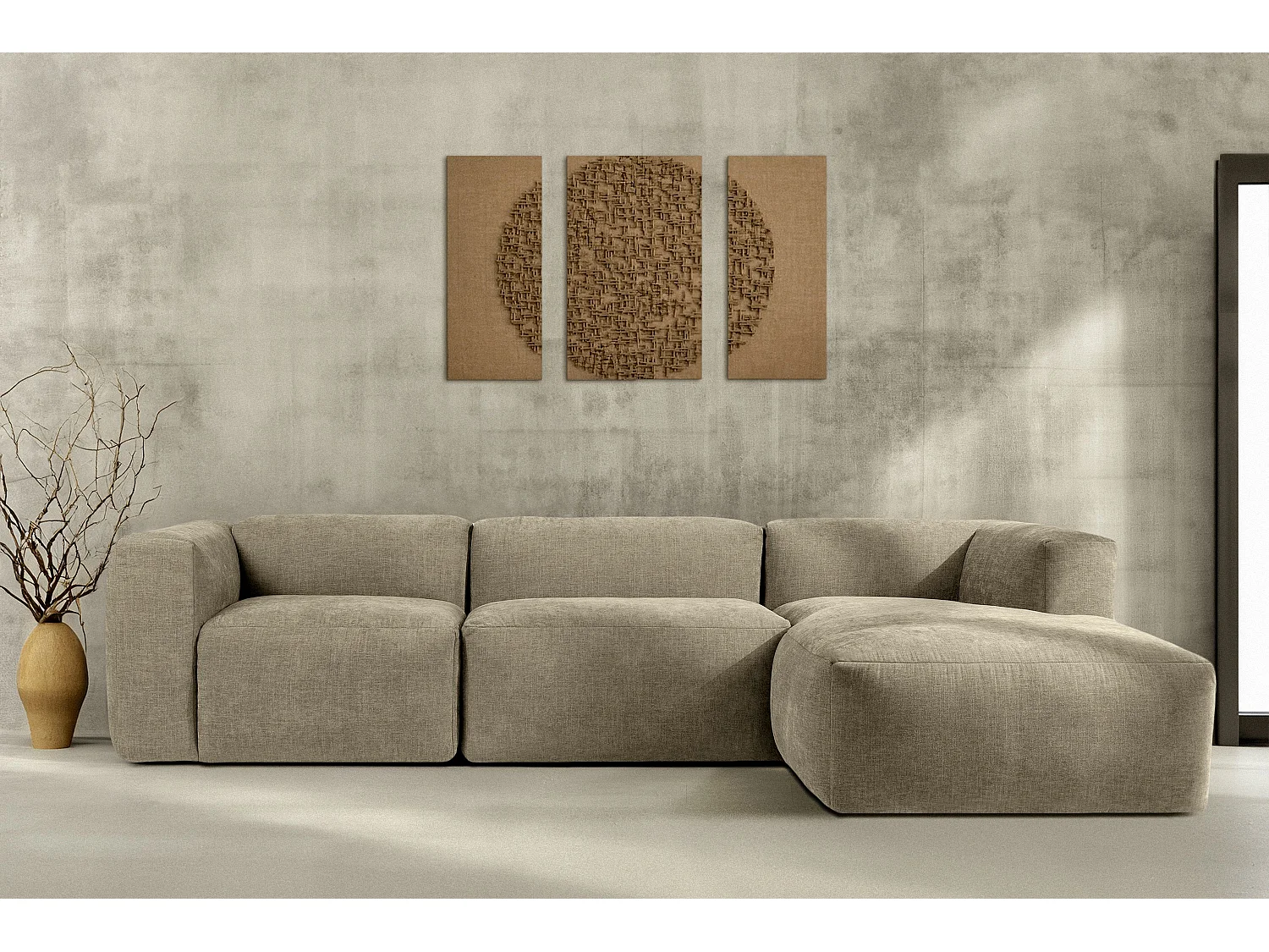 Ecksofa Rechts mit extrem weicher und bequemer Sitz - gelb - BUFFO