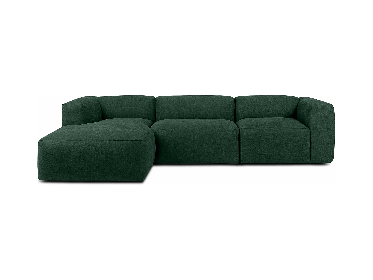 Canapé d'angle gauche avec assise extrêmement moelleuse et confortable - bleu marine - BUFFO