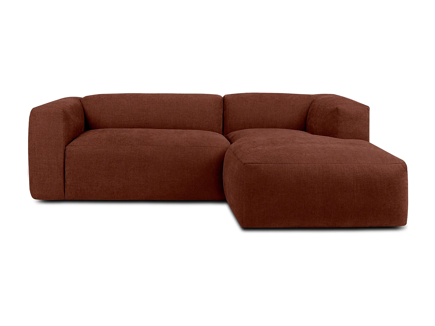 Ecksofa Rechts 3/4 Sitzer mit extrem weicher und bequemer Sitz - orange - BUFFO