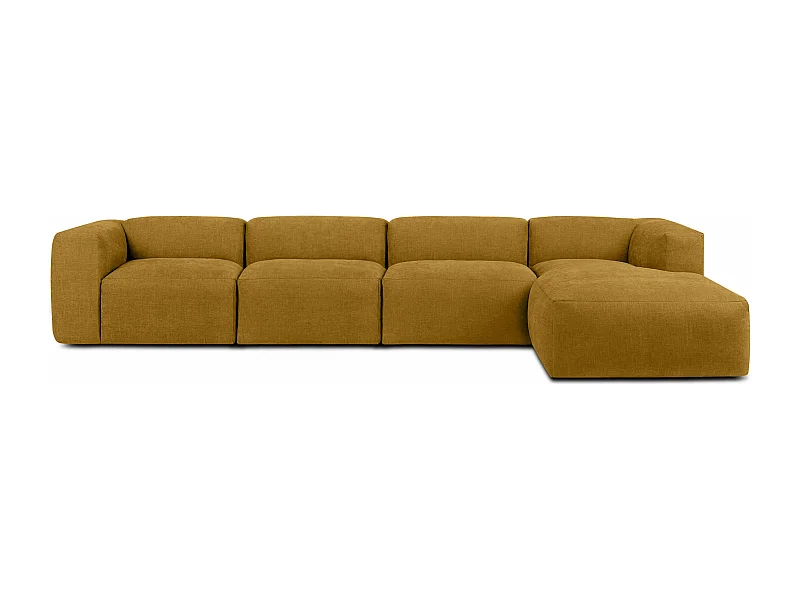Ecksofa Rechts 6-Sitzer mit extrem weicher und bequemer Sitz - gelb - BUFFO
