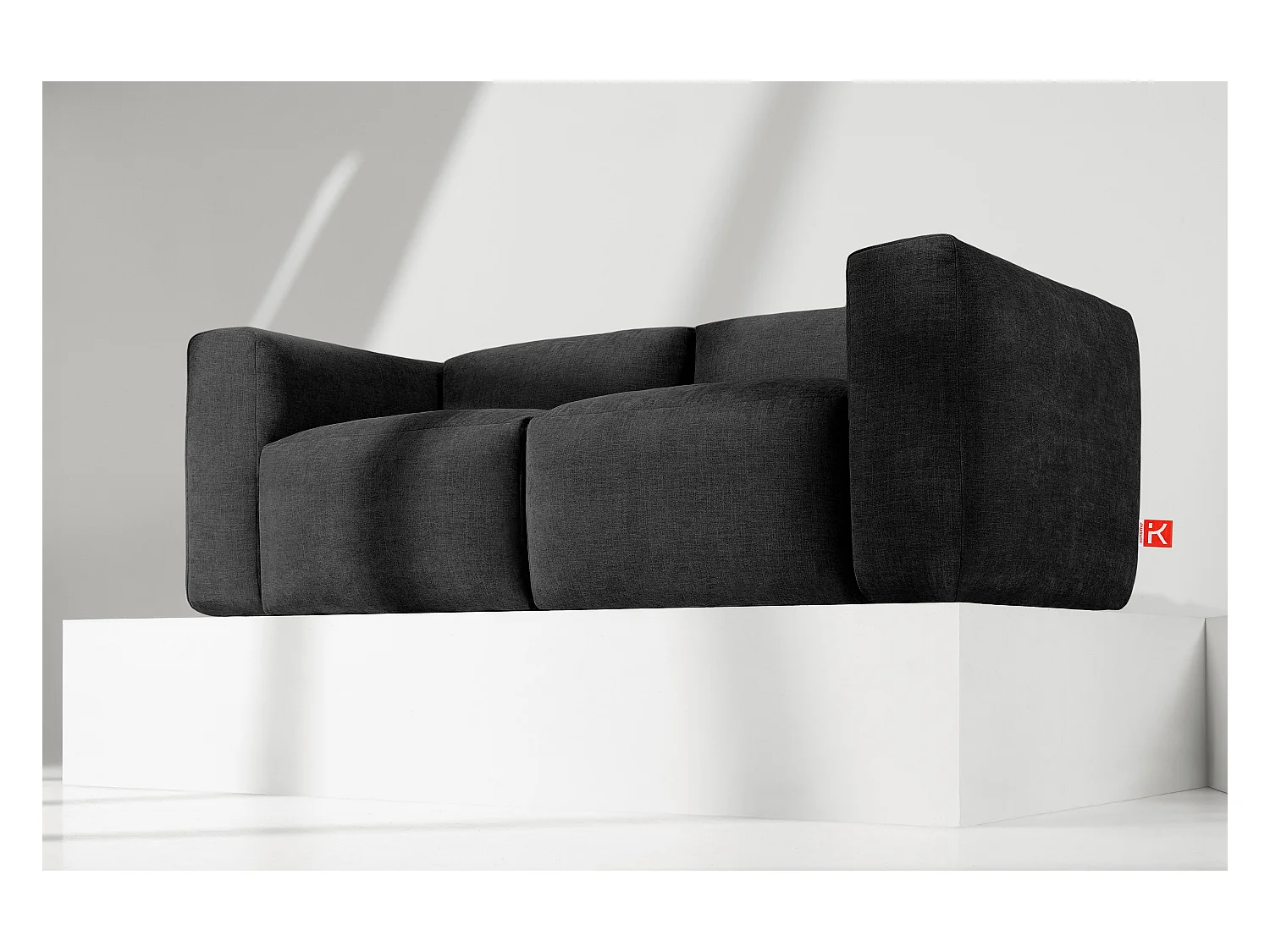 Canapé 2 places avec assise extrêmement moelleuse et confortable - Gris - BUFFO