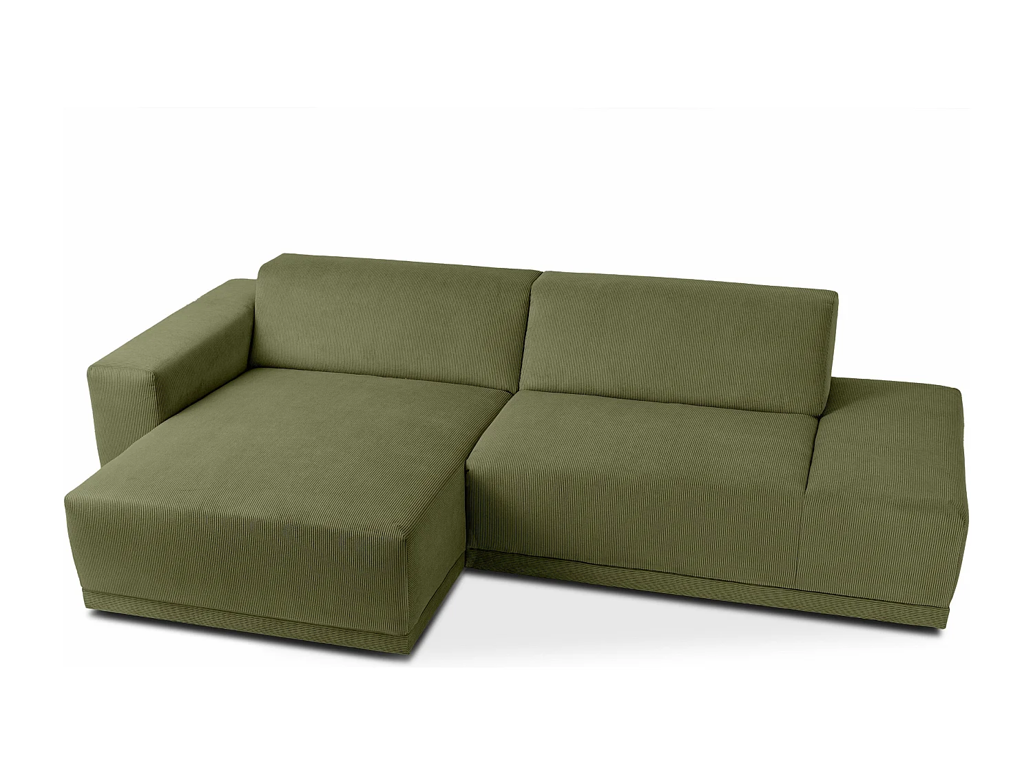 Ecksofa Links in moderner Optik mit hochwertigem Kaltschaum  - Grün - MUDI