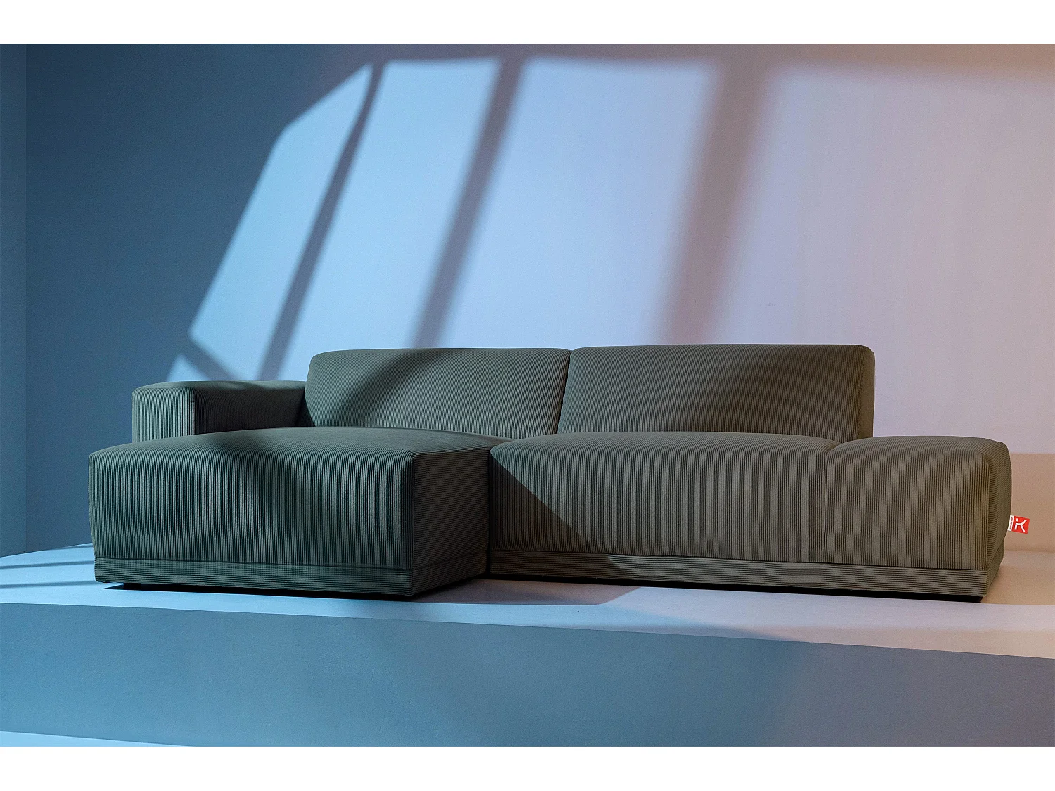 Ecksofa Links in moderner Optik mit hochwertigem Kaltschaum  - Grün - MUDI