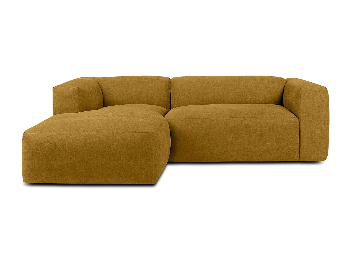 Ecksofa Links 3/4 Sitzer mit extrem weicher und bequemer Sitz - gelb - BUFFO