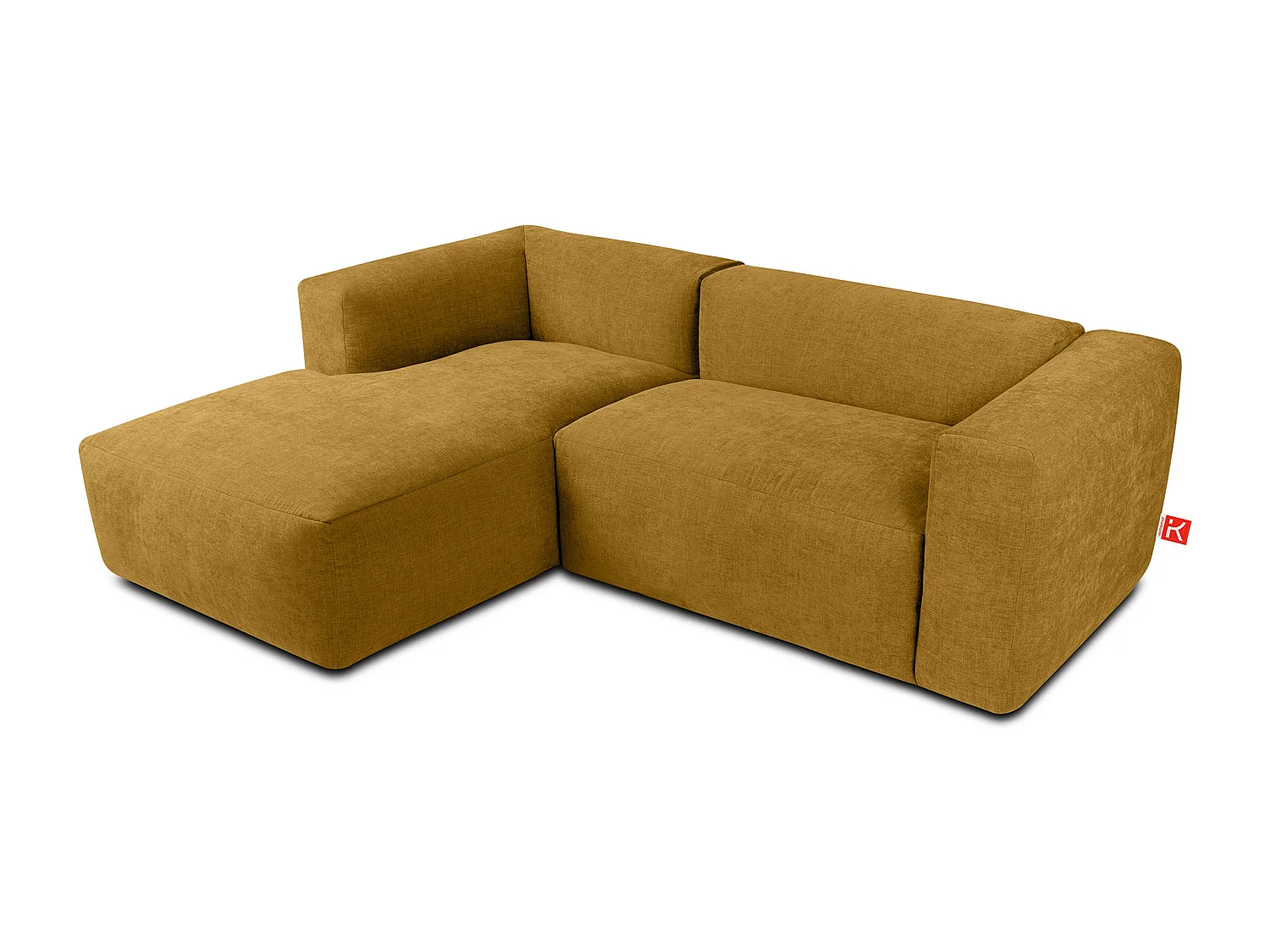 Ecksofa Links 3/4 Sitzer mit extrem weicher und bequemer Sitz - gelb - BUFFO