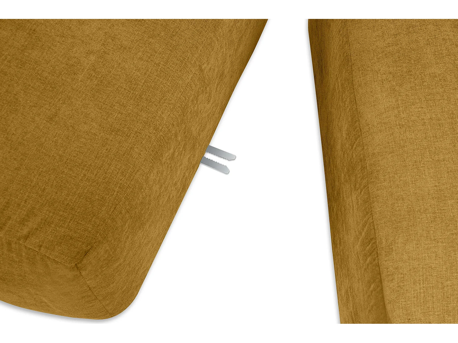 Ecksofa Links 3/4 Sitzer mit extrem weicher und bequemer Sitz - gelb - BUFFO