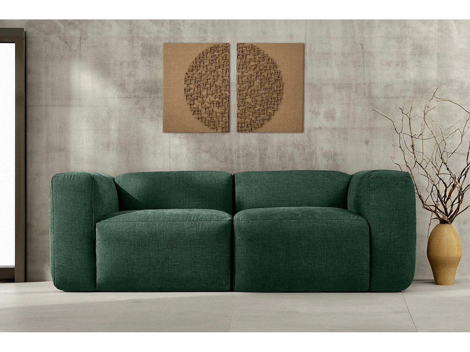 Sofa 2 Sitzer mit extrem weicher und bequemer Sitz - marineblau - BUFFO