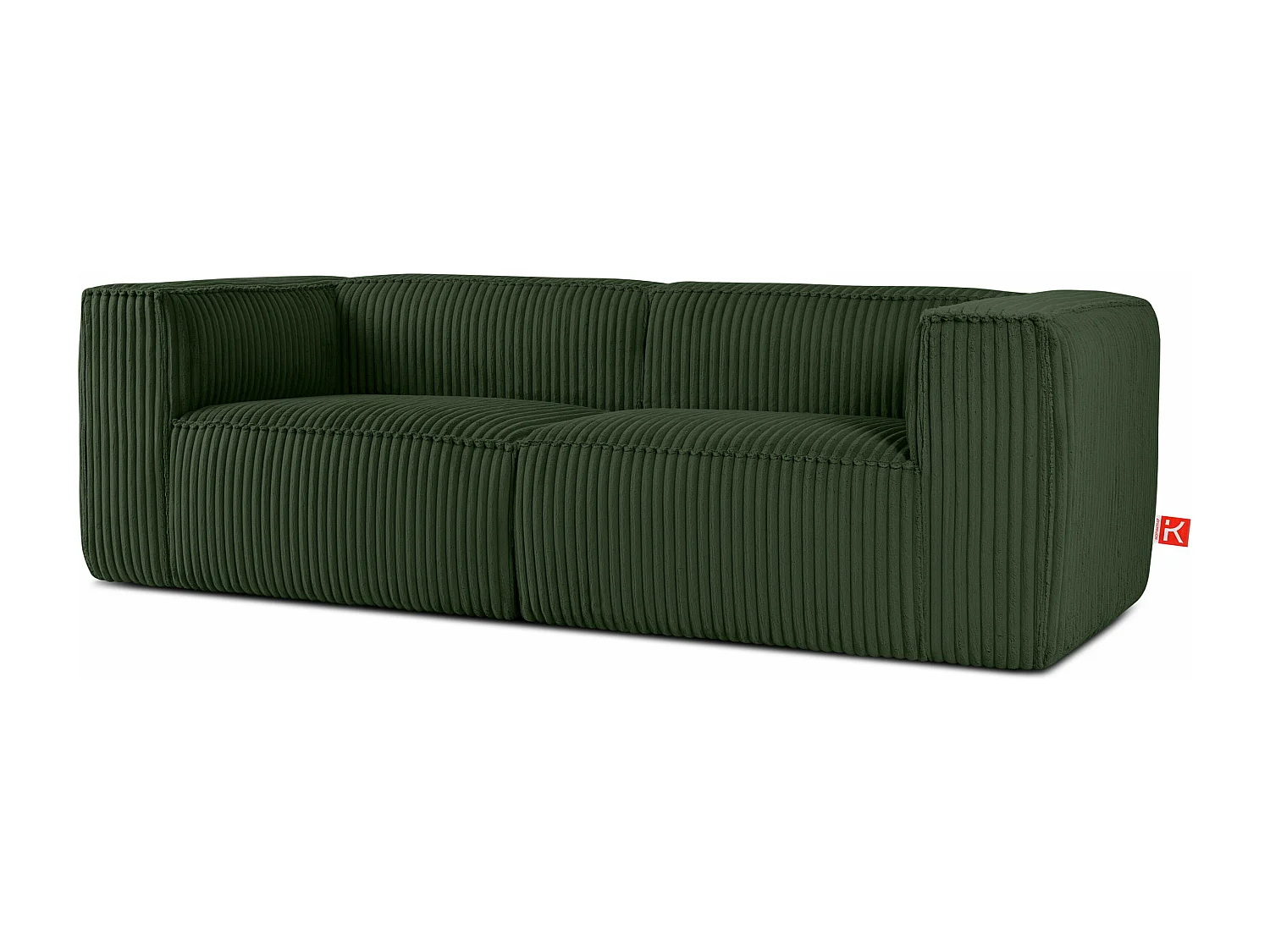 Modernes Sofa 3 Sitzer aus breitem Cordstoff - dunkelgrün - FEROX