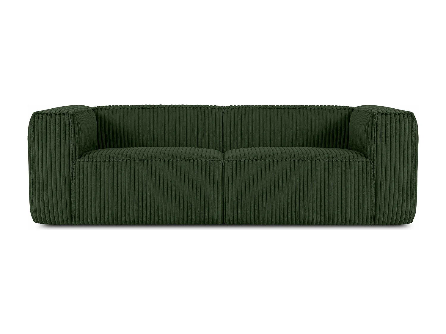 Modernes Sofa 3 Sitzer aus breitem Cordstoff - dunkelgrün - FEROX