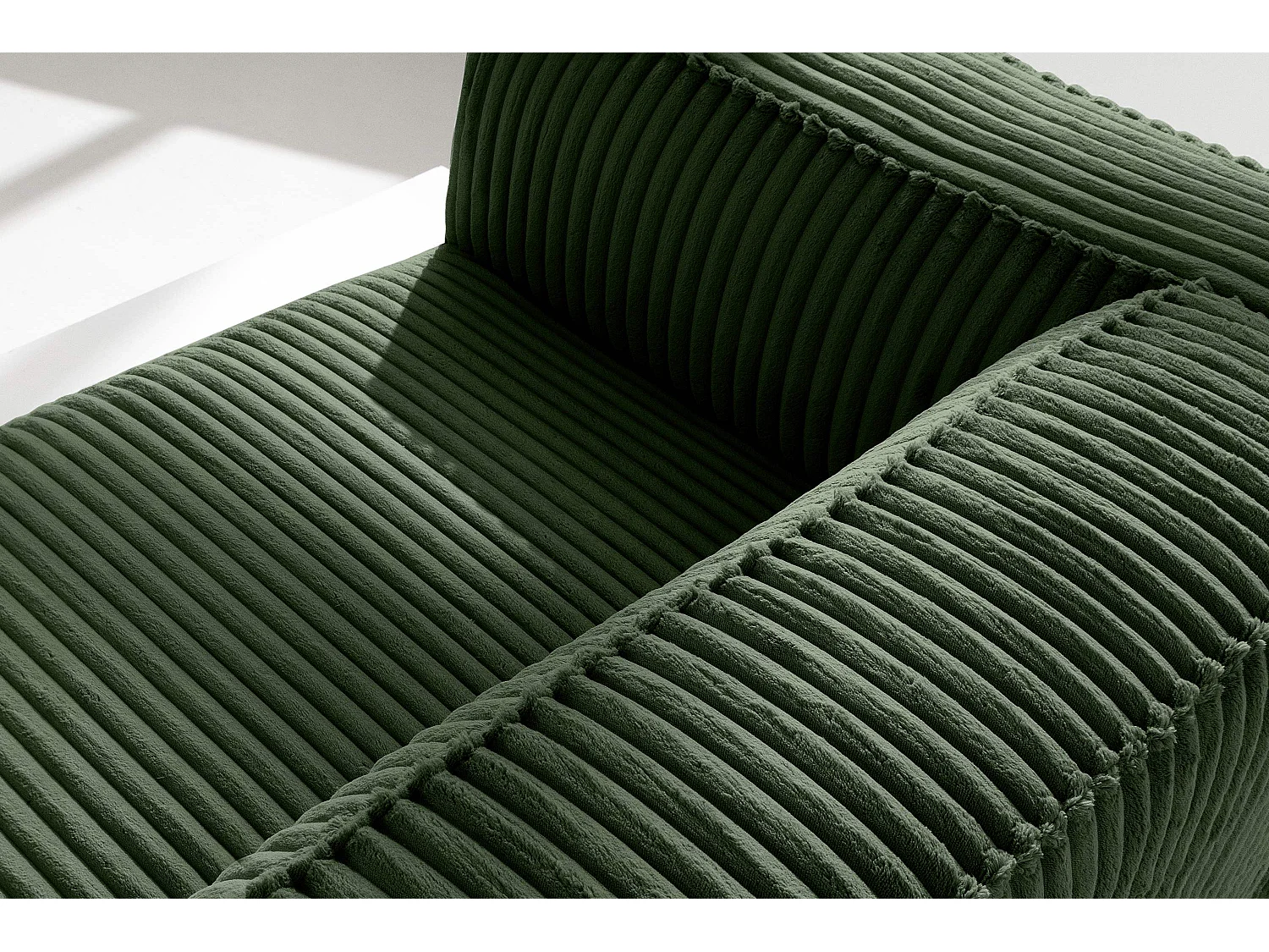 Modernes Sofa 3 Sitzer aus breitem Cordstoff - dunkelgrün - FEROX