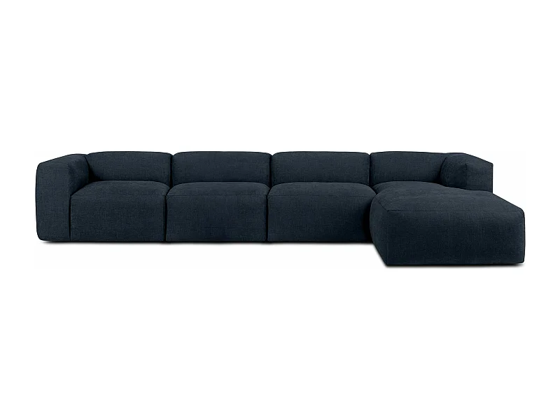 Ecksofa Rechts 6-Sitzer mit extrem weicher und bequemer Sitz - blau - BUFFO