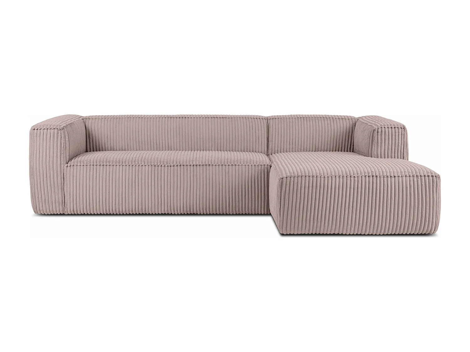 Modernes Ecksofa Rechts aus breitem Cordstoff - rosa - FEROX